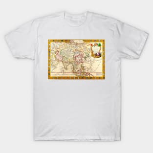 Guillaume Danet - Asia Map 1732 -  Ancient World Maps T-Shirt